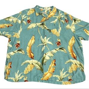 Bahama Hawaiian Tropical 100% Silk Camp Shirt Multi Color Floral XXXL 3XB